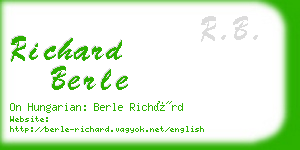 richard berle business card